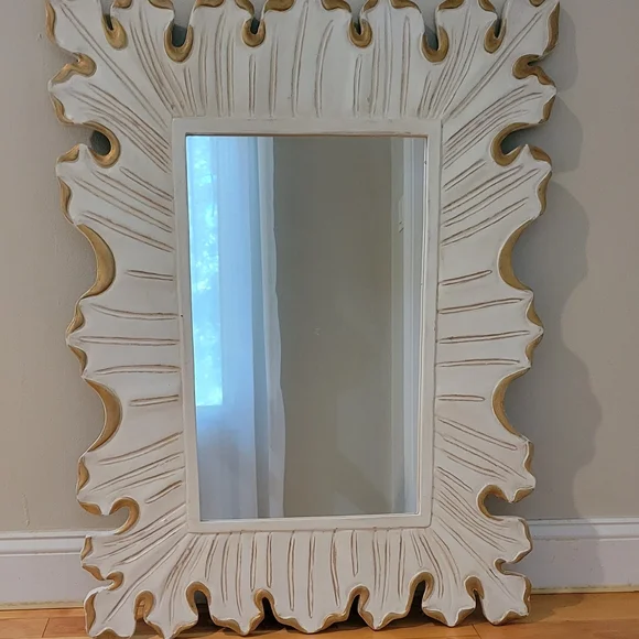 T.J.Maxx- Carved White and Gold Mirror - Picture 1 of 7